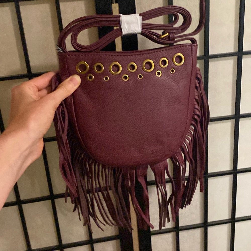 Hobo Bordeaux leather small crossbody